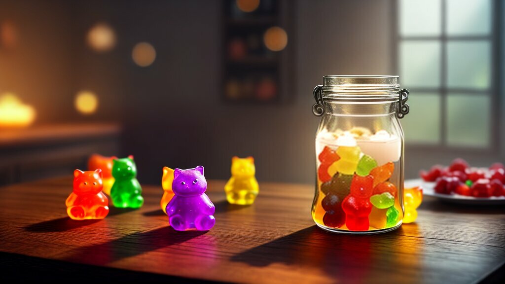 Gummy bears in a jar