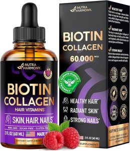 Liquid Biotin & Collagen - Vitamins for Hair Growth Support for Women & Men