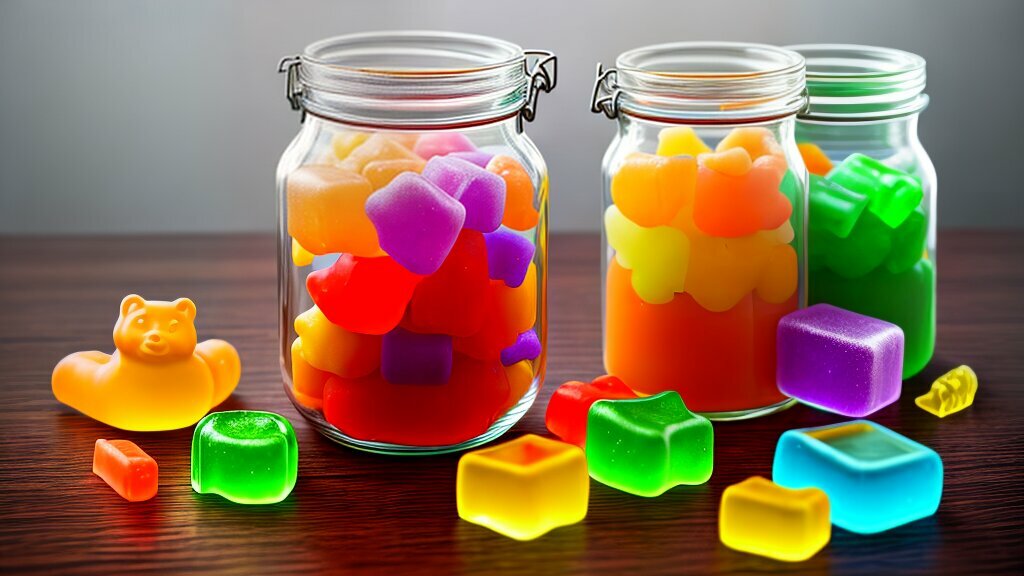 homemade gummy bears in a jar