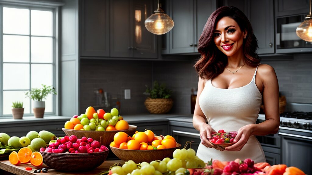 woman holding a bowl of fruit, emphasizing the importance of a healthy diet in combination with adult gummies.